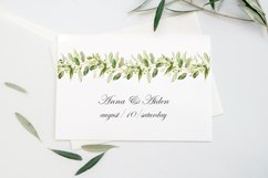 Watercolor eucalyptus border clipart