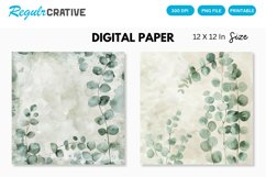 Watercolor Eucalyptus Seamless Digital Paper, Eucalyptus PNG Product Image 1