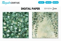 Watercolor Eucalyptus Seamless Digital Paper, Eucalyptus PNG Product Image 1