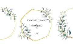Watercolor eucalyptus frame