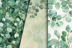Watercolor Eucalyptus Seamless Digital Paper Bundle Product Image 3