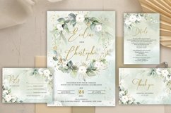 Watercolor white roses eucalyptus wedding pack editable 057 Product Image 1