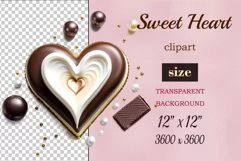 Enhance your project with this exquisite clipart of a heart with cream and chocolate. Perfect addition to greeting cards, banners, and advertising materials!