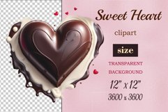 Enhance your project with this exquisite clipart of a heart with cream and chocolate. Perfect addition to greeting cards, banners, and advertising materials!