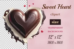 Enhance your project with this exquisite clipart of a heart with cream and chocolate. Perfect addition to greeting cards, banners, and advertising materials!