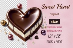 Enhance your project with this exquisite clipart of a heart with cream and chocolate. Perfect addition to greeting cards, banners, and advertising materials!