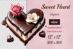 Enhance your project with this exquisite clipart of a heart with cream and chocolate. Perfect addition to greeting cards, banners, and advertising materials!