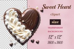 Enhance your project with this exquisite clipart of a heart with cream and chocolate. Perfect addition to greeting cards, banners, and advertising materials!
