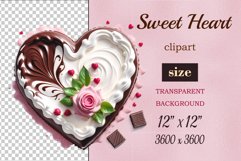 Enhance your project with this exquisite clipart of a heart with cream and chocolate. Perfect addition to greeting cards, banners, and advertising materials!