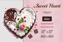 Enhance your project with this exquisite clipart of a heart with cream and chocolate. Perfect addition to greeting cards, banners, and advertising materials!