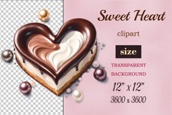 Enhance your project with this exquisite clipart of a heart with cream and chocolate. Perfect addition to greeting cards, banners, and advertising materials!