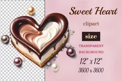 Enhance your project with this exquisite clipart of a heart with cream and chocolate. Perfect addition to greeting cards, banners, and advertising materials!