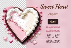 Enhance your project with this exquisite clipart of a heart with cream and chocolate. Perfect addition to greeting cards, banners, and advertising materials!