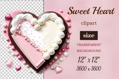 Enhance your project with this exquisite clipart of a heart with cream and chocolate. Perfect addition to greeting cards, banners, and advertising materials!
