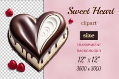 Enhance your project with this exquisite clipart of a heart with cream and chocolate. Perfect addition to greeting cards, banners, and advertising materials!