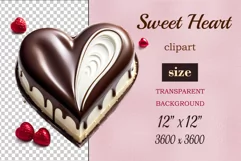 Enhance your project with this exquisite clipart of a heart with cream and chocolate. Perfect addition to greeting cards, banners, and advertising materials!