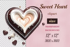 Enhance your project with this exquisite clipart of a heart with cream and chocolate. Perfect addition to greeting cards, banners, and advertising materials!