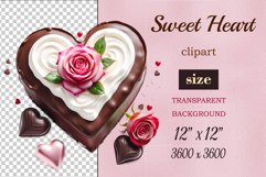 Enhance your project with this exquisite clipart of a heart with cream and chocolate. Perfect addition to greeting cards, banners, and advertising materials!