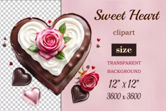 Enhance your project with this exquisite clipart of a heart with cream and chocolate. Perfect addition to greeting cards, banners, and advertising materials!