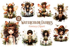 Watercolor Fairies. Fantasy PNG Clipart. Product Image 1