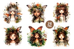 Watercolor Fairies. Fantasy PNG Clipart. Product Image 3