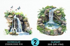 Watercolor Fairy Falls PNG Set Clipart Product Image 1