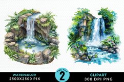 Watercolor Fairy Falls PNG Set Clipart Product Image 1