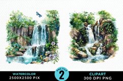 Watercolor Fairy Falls PNG Set Clipart Product Image 1