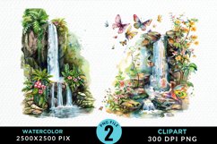 Watercolor Fairy Falls PNG Set Clipart Product Image 1