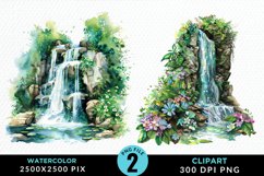 Watercolor Fairy Falls PNG Set Clipart Product Image 1