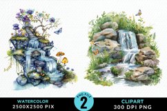 Watercolor Fairy Falls PNG Set Clipart Product Image 1