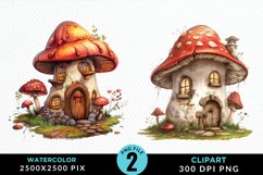 Watercolor Fairy House Clipart Bundle Product Image 4