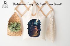 Watercolor Fairy Tale Night House Clipart, Mug Sublimation Product Image 5