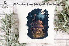 Watercolor Fairy Tale Night House Clipart, Mug Sublimation Product Image 6