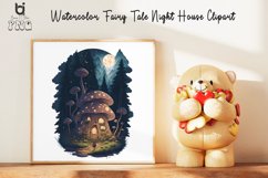 Watercolor Fairy Tale Night House Clipart, Mug Sublimation Product Image 7