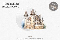 Watercolor Fairytale Castle Fantasy Kingdom Clipart PNG Art  Transparent Print for invitation t-shirt designs sublimation kids printable digital Magic Nursery watercolor Fairytale Castle Fantasy Kingdom png, landscape clipart  jpeg sublimation clip art