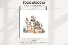 Watercolor Fairytale Castle Fantasy Kingdom Clipart PNG Art  Transparent Print for invitation t-shirt designs sublimation kids printable digital Magic Nursery watercolor Fairytale Castle Fantasy Kingdom png, landscape clipart  jpeg sublimation clip art