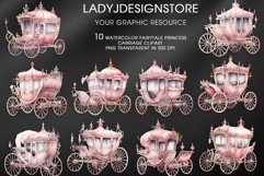 Watercolor Fairytale Princess Carriage Clipart Product Image 5