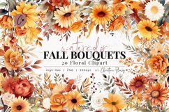 Watercolor Fall Bouquet Floral Clipart Product Image 1