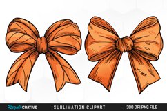 Watercolor Fall Bow Tie Artwork Clipart Product Image 1