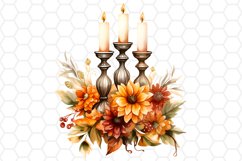 Watercolor Fall Candle Cliparts