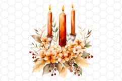 Watercolor Fall Candle Cliparts