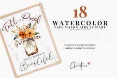 Watercolor Fall Mason Jar Clipart Product Image 2