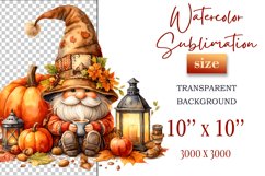 Explore our cozy watercolor clipart featuring a fall gnome and festive pumpkin. Perfect for Thanksgiving crafts, invitations, scrapbooking, and creative autumn projects.