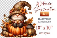 Explore our cozy watercolor clipart featuring a fall gnome and festive pumpkin. Perfect for Thanksgiving crafts, invitations, scrapbooking, and creative autumn projects.