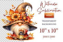 Explore our cozy watercolor clipart featuring a fall gnome and festive pumpkin. Perfect for Thanksgiving crafts, invitations, scrapbooking, and creative autumn projects.