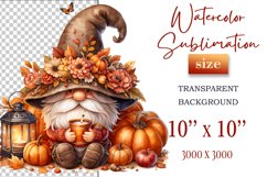 Explore our cozy watercolor clipart featuring a fall gnome and festive pumpkin. Perfect for Thanksgiving crafts, invitations, scrapbooking, and creative autumn projects.