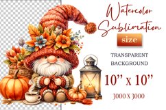 Explore our cozy watercolor clipart featuring a fall gnome and festive pumpkin. Perfect for Thanksgiving crafts, invitations, scrapbooking, and creative autumn projects.