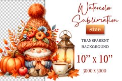 Explore our cozy watercolor clipart featuring a fall gnome and festive pumpkin. Perfect for Thanksgiving crafts, invitations, scrapbooking, and creative autumn projects.