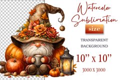 Explore our cozy watercolor clipart featuring a fall gnome and festive pumpkin. Perfect for Thanksgiving crafts, invitations, scrapbooking, and creative autumn projects.